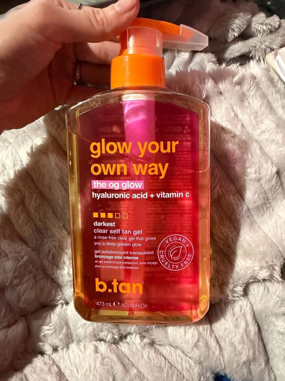 b.tan Glow Your Own Way Darkest Clear Self Tan Gel 16 fl oz